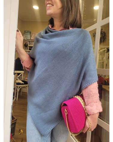 Mantella poncho in lana merinos