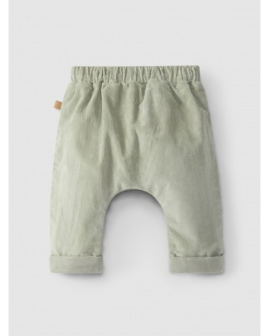 Pantaloni in velluto a coste verde salvia pull-up