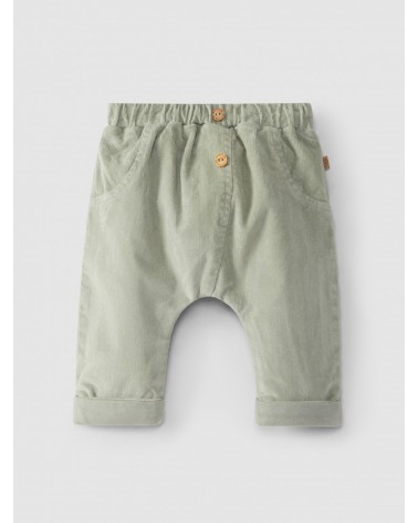 Pantaloni in velluto a coste verde salvia pull-up