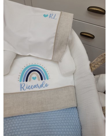 Lenzuolino personalizzato con ricamo Rainbow