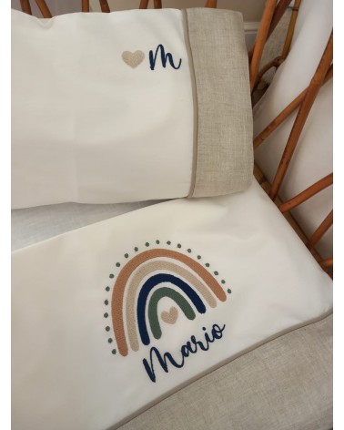 Lenzuolino personalizzato con fascia in lino