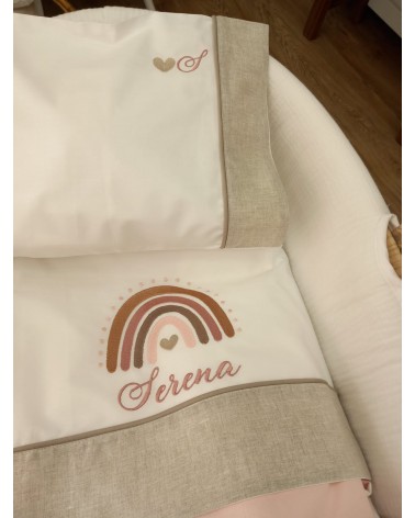 Lenzuolino personalizzato con fascia in lino