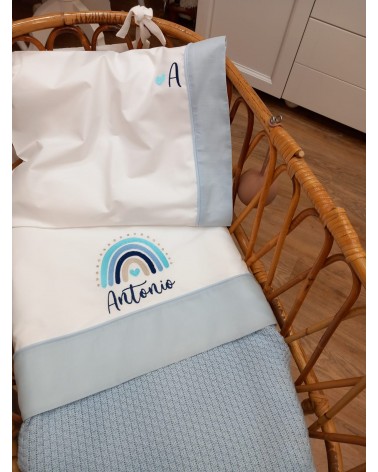 Lenzuolino personalizzato con fascia in lino