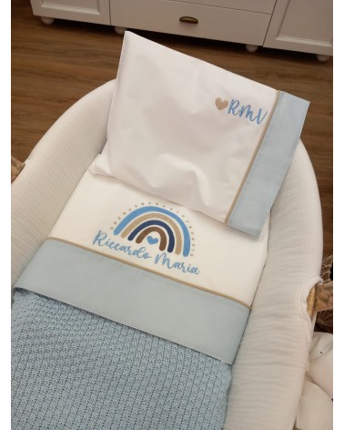 Lenzuolino personalizzato con fascia in lino