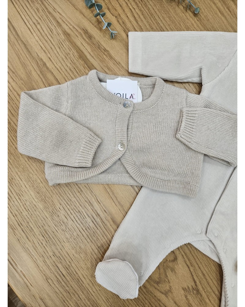 Bolero in lana misto cashmere Cappuccino