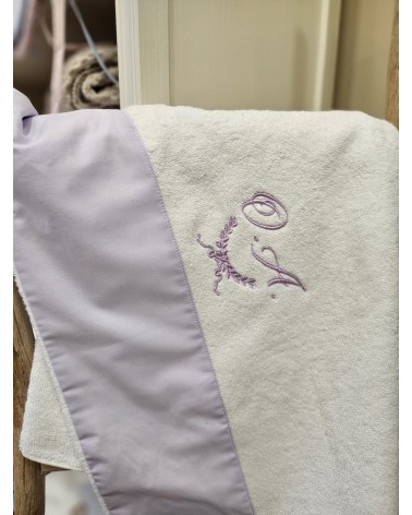Coordinato da Bagno in spugna Lavanda valentine love fregio