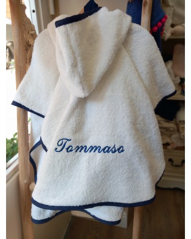 Accappatoio Poncho in spugna di cotone new adina blu navy