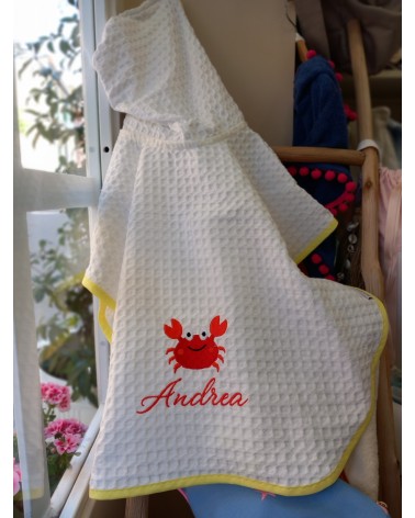 Accappatoio Poncho in apone valentine love rosso granchietto