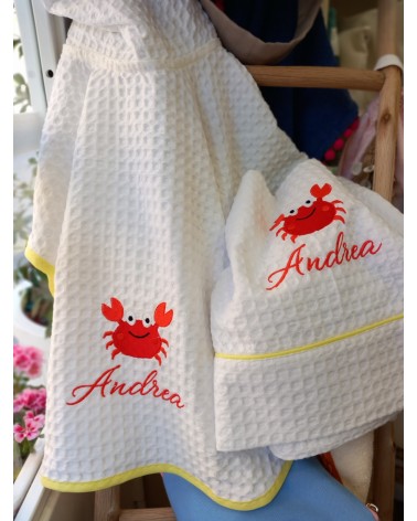 Accappatoio Poncho in apone valentine love rosso granchietto