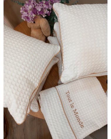 Telo in cotone apone bianco personalizzato