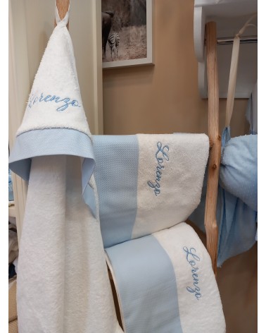 Coordinato bagno Baby love in spugna di cotone