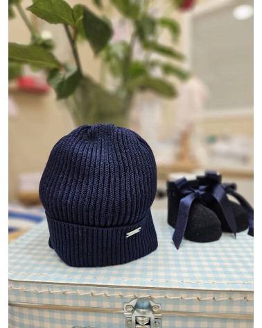 Cappellino neonato a costine in filo - Il Trenino