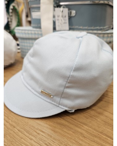 Cappellino celeste in cotone con visiera - Il Trenino