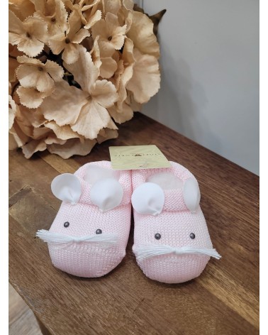 Scarpine neonato in filo di cotone - Mouse