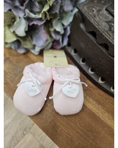 Scarpine neonato in filo di cotone - Love Mom