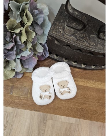 Scarpine neonato in filo di cotone - Orsetto