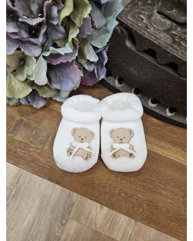 Scarpine neonato in filo di cotone - Orsetto