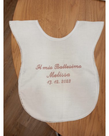 Camicino in lino bianco con merlettino