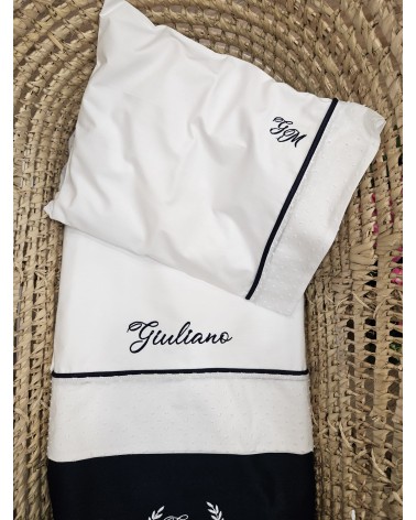 Coordinato nascita in cotone, Completo per carrozzina in cotone
