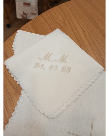 Fazzoletto battesimale con smerlo NEW ADINA PANNA