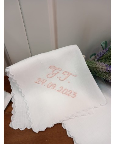 Fazzoletto battesimale con smerlo VALENTINE LOVE CIPRIA