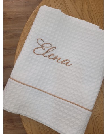 Telo Mare in cotone apone bianco personalizzato