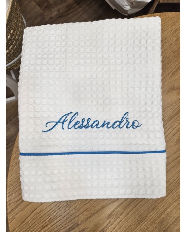 Telo Mare in cotone apone bianco personalizzato