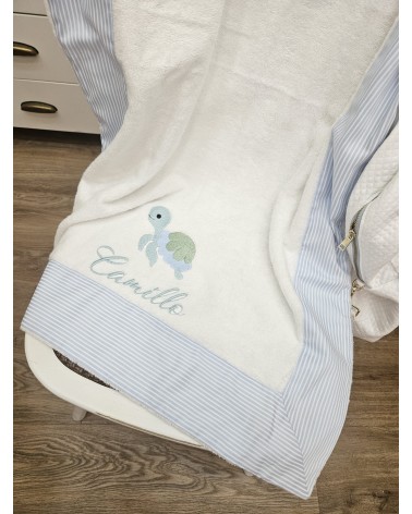 Coordinato bagno, accappatoio poncho e telo in spugna di cotone