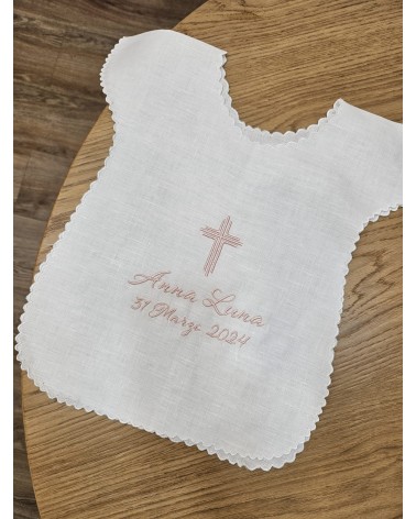 Camicino battesimale in lino con smerlo
