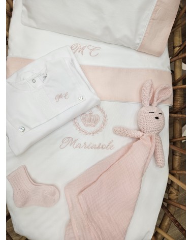Lenzuolino personalizzato con fascia in lino