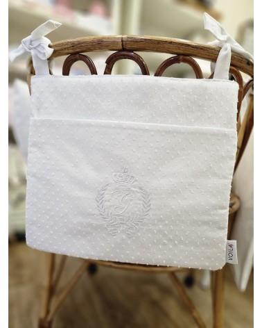 Marsupio da culletta, pannello porta oggetti per culletta Royal bianco valentine love