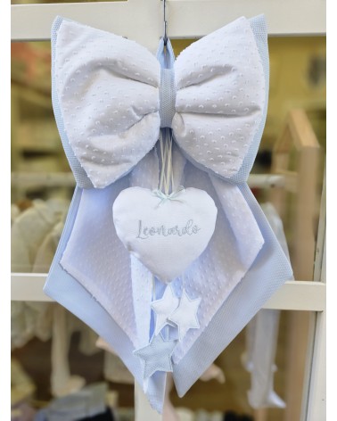 Fiocco Nascita Candy Stars Mystical snow celeste polvere