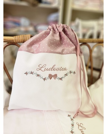 Sacca Cambio Modello Basic micropois rosa antico roseline valentine love