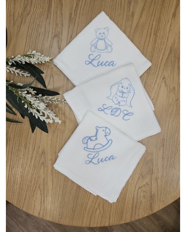 Tris di quadrati di cotone personalizzati