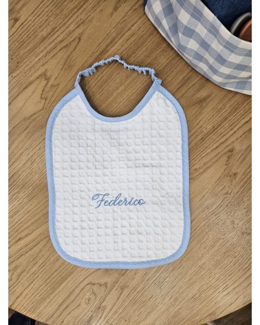 Bavaglino Pappa in apone con elastico valentine love celeste