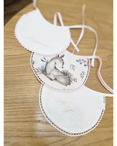Tris di Bavaglini per Neonato personalizzati animali del bosco