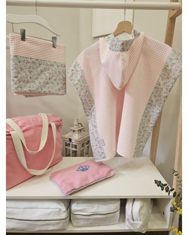 Coordinato bagno, accappatoio poncho e telo