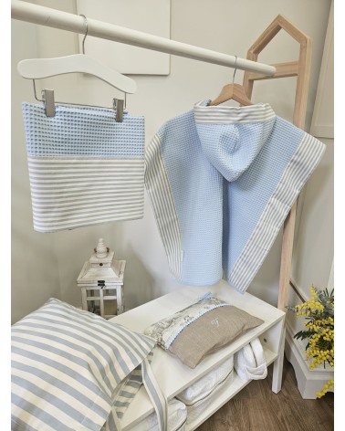 Coordinato bagno, accappatoio poncho e telo