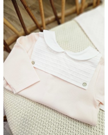Tutina neonato in jersey di cotone rosa