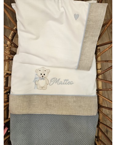 Orsetto con foulard vl celeste polvere