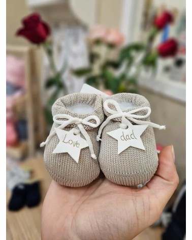 Scarpine neonato in filo di cotone - Love Dad