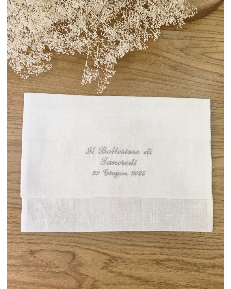 Pochette in lino Il mio Battesimo