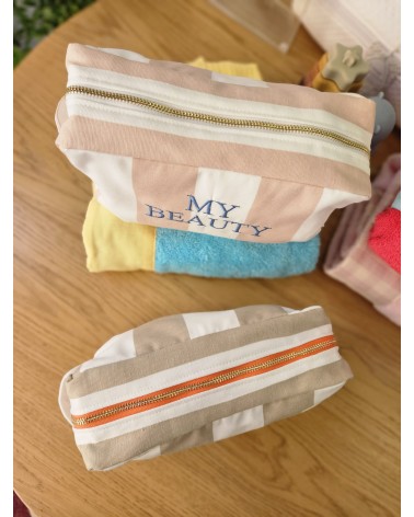 MY BEAUTY, Beauty case in cotone a fasce