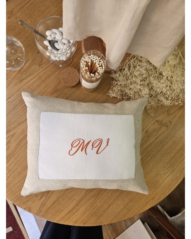 lino sabbia ricamo arancio valentine love