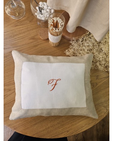 lino sabbia ricamo arancio valentine love