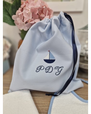 Sacca Baby Love barchetta blu navy valentine love