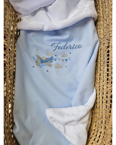 Copertina Baby Love aeroplano valentine love celeste