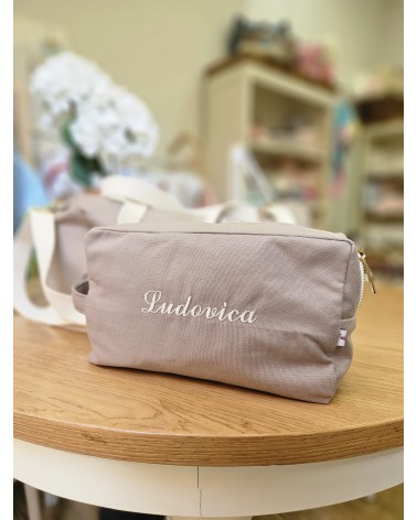 Set Viaggio personalizzato tortora new adina panna