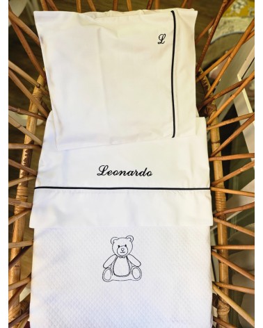 Lenzuolino personalizzato con profilo blu new adina blu