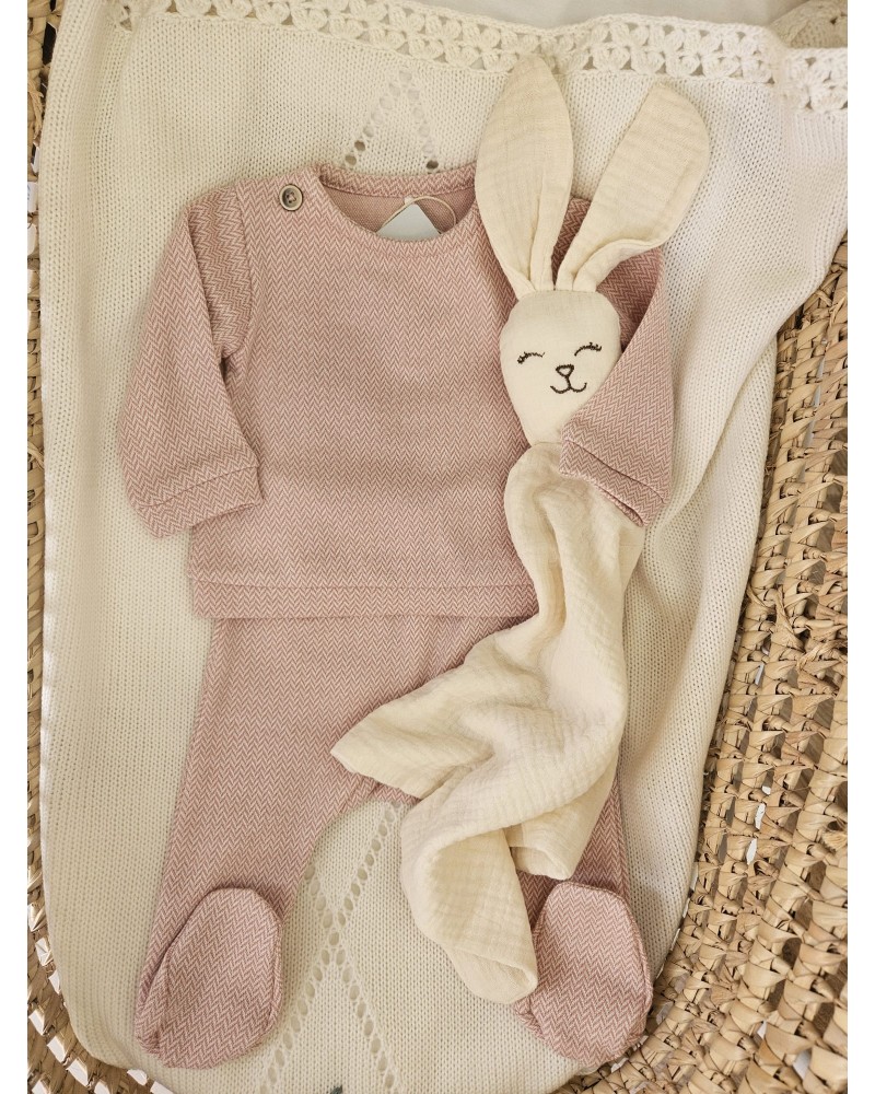 Completo due pezzi in cotone spigato